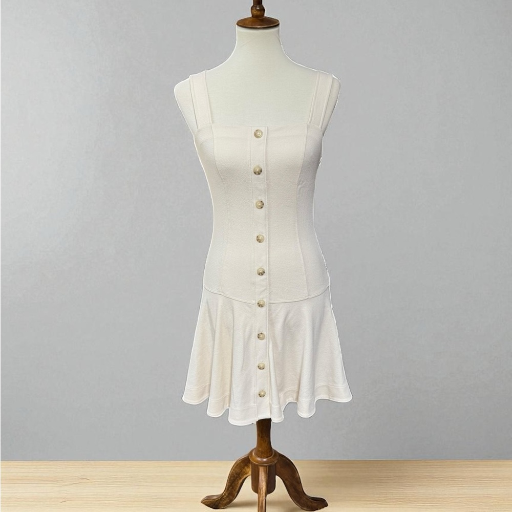 Elegant White Button-Down Dress